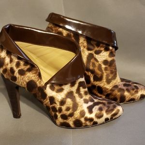 Michael Kors Cuffed Leopard Ankle Boots